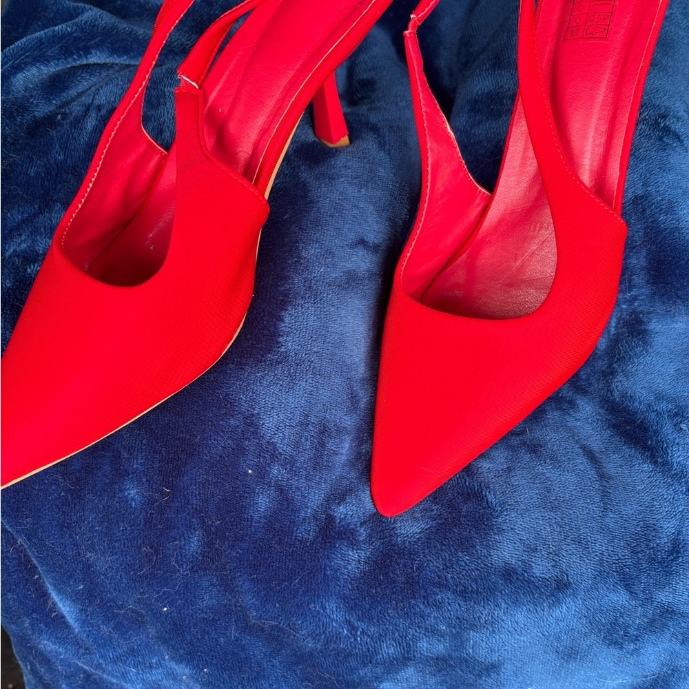 Elegant Red Women's Slingback Heels